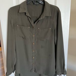 Forest Green chiffon blouse
